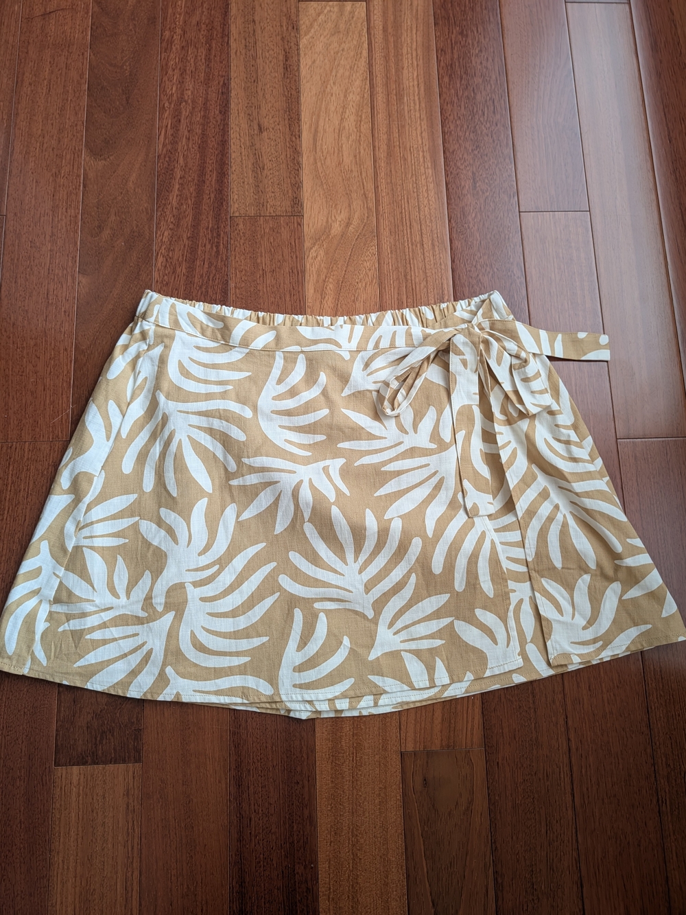 a new day Cream and Tan A-Line Wrap Skirt